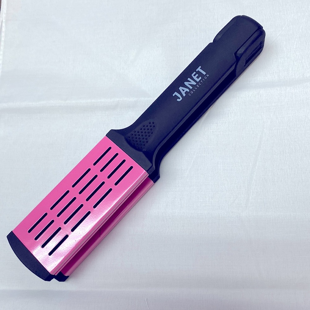 Brush with plastic bristles - hair straightener color pink and black from Janet